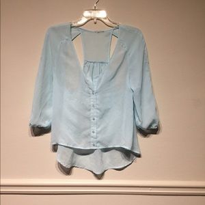 Sheer blue top